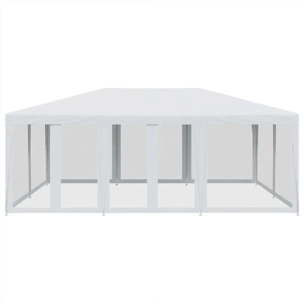 Party Tent Outdoor Gazebo Heavy-Duty Iron Frame 6x4m White Mesh Sidewalls