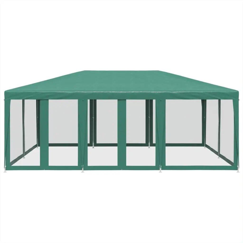 Party Tent Outdoor Garden Event Shelter 6x4 m Green with Mesh Sidewalls