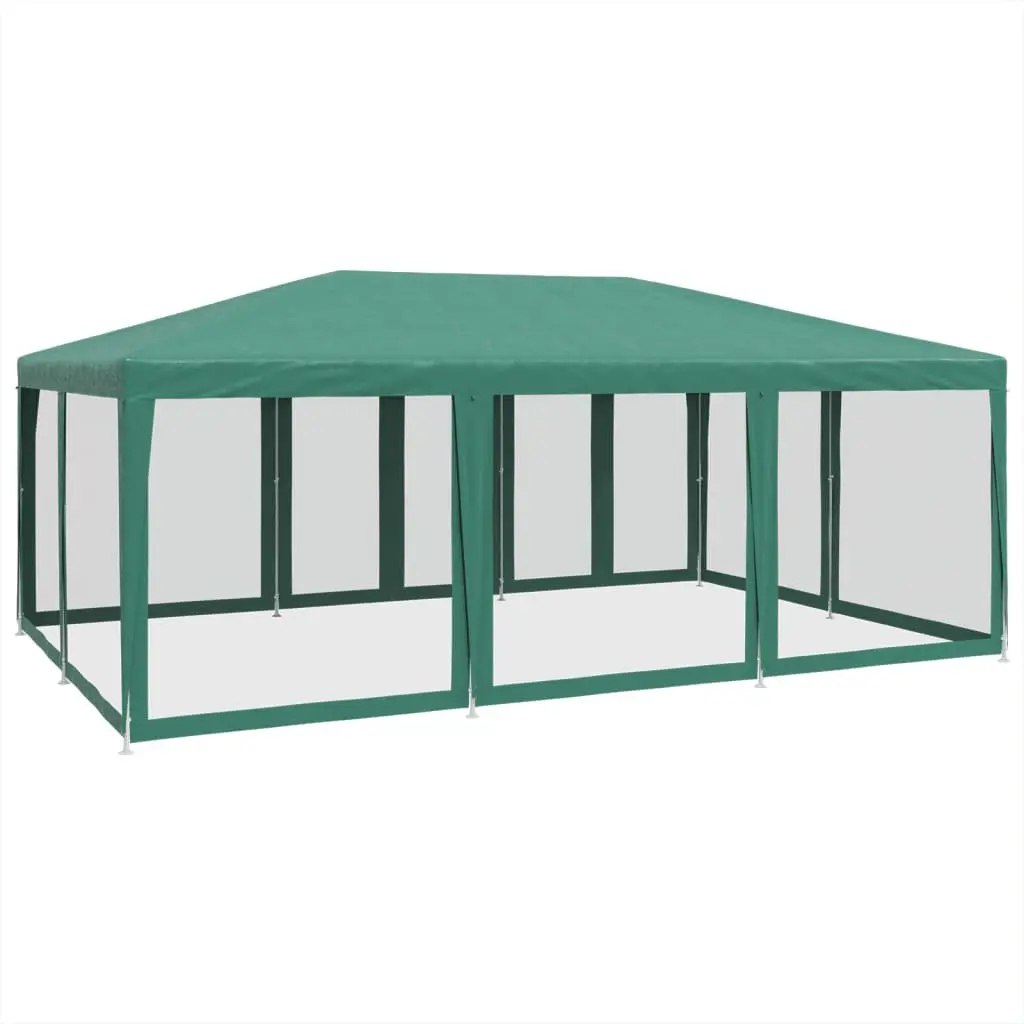 Party Tent Outdoor Garden Event Shelter 6x4 m Green with Mesh Sidewalls
