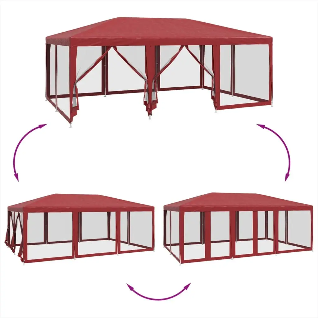 Party Tent Outdoor Gazebo 6x4m with 10 Mesh Sidewalls