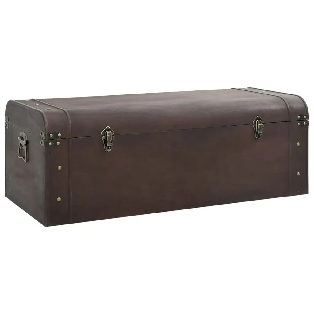 Storage Chest Treasure Box with Latches Brown Plywood Furniture Home Organiser