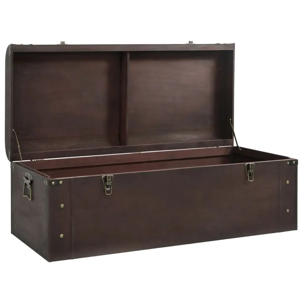 Storage Chest Treasure Box with Latches Brown Plywood Furniture Home Organiser