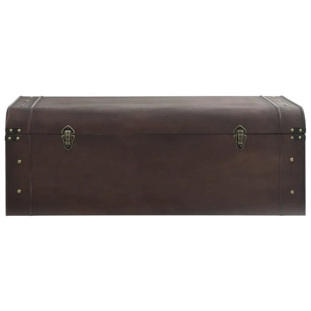 Storage Chest Treasure Box with Latches Brown Plywood Furniture Home Organiser