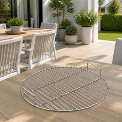 Round Grill Grate with Handles Outdoor BBQ Cooking 44.5cm Charcoal Kettle Grill