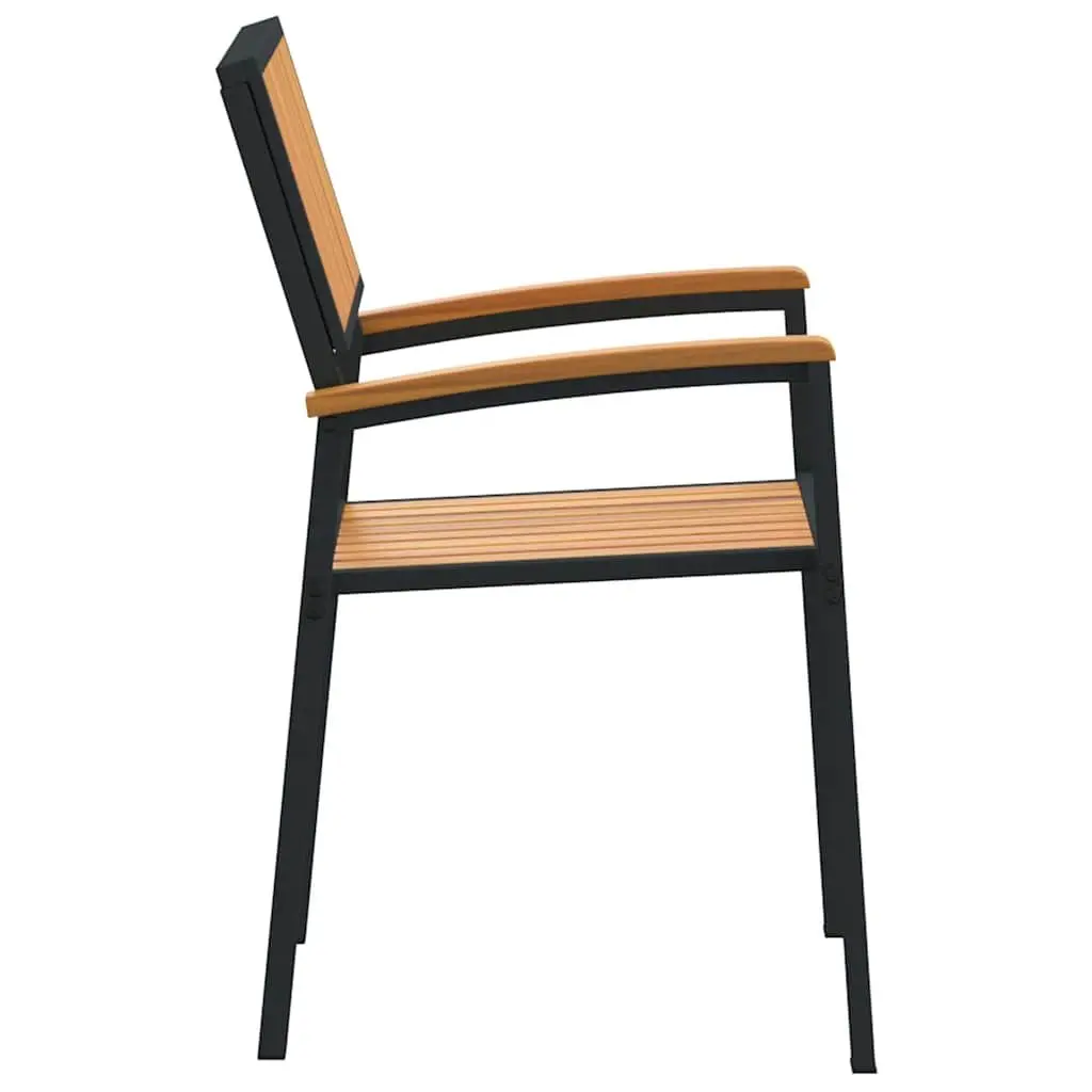 Stacking Chair Solid Acacia Wood Brown 56 x 57 x 87 cm Outdoor Garden 2 Piece