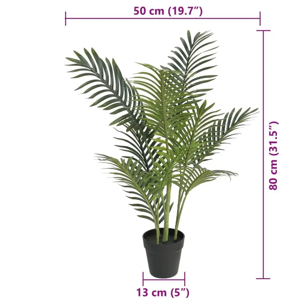Artificial Palm Tree Realistic Leaves 80cm Tall