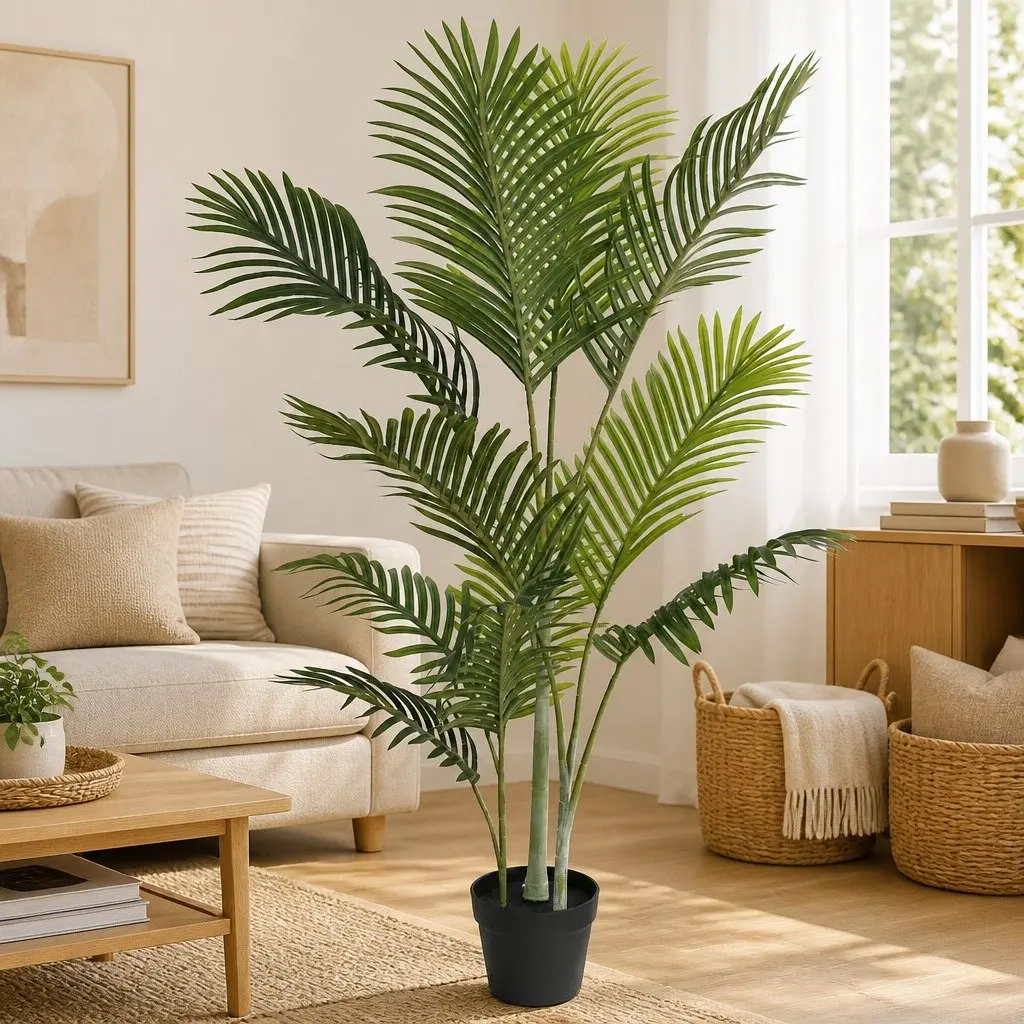 Artificial Palm Tree Indoor Decorative Plant 120cm Height Living Room Office