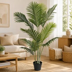 Artificial Palm Tree Indoor Decorative Plant 120cm Height Living Room Office