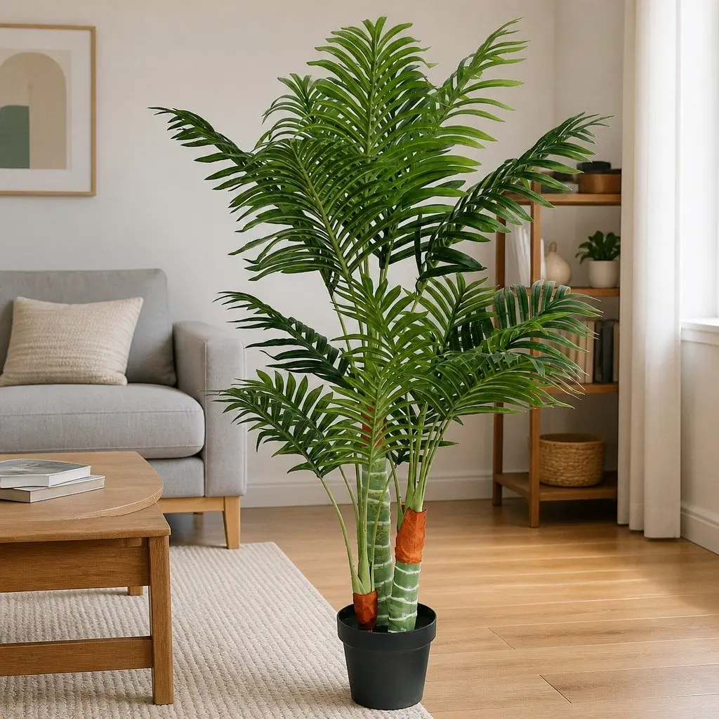 Artificial Palm Tree 120cm 3 Trunks Green Indoor Outdoor Decorative Plant Pot