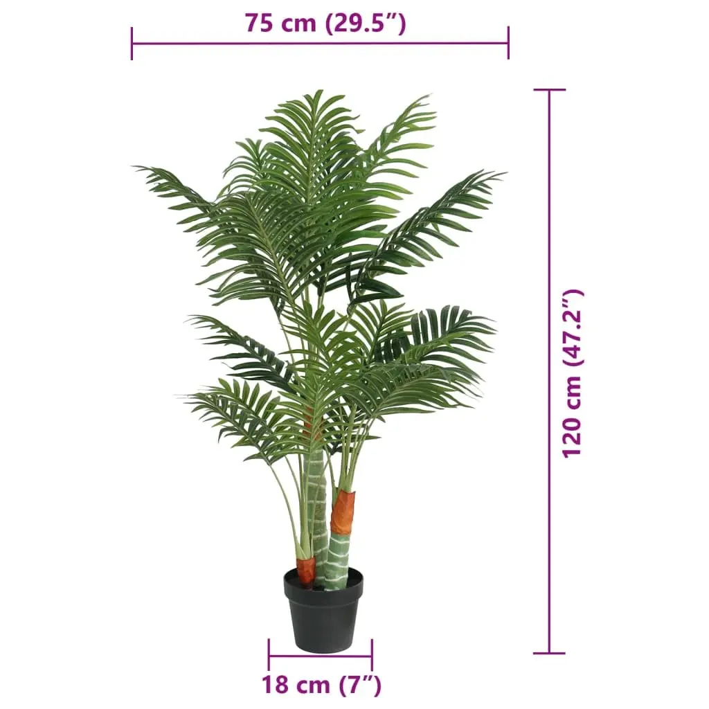 Artificial Palm Tree 120cm 3 Trunks Green Indoor Outdoor Decorative Plant Pot