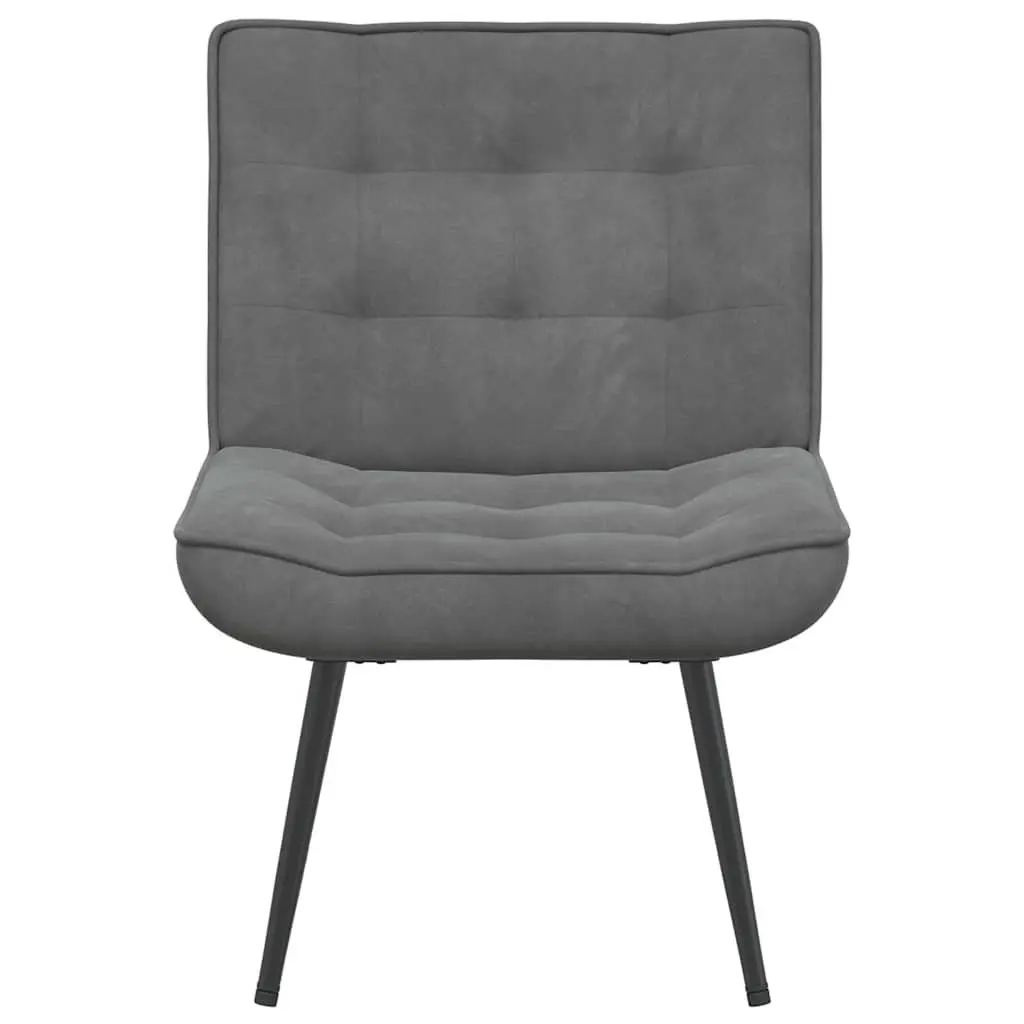 Grey Velvet Chair with Footstool