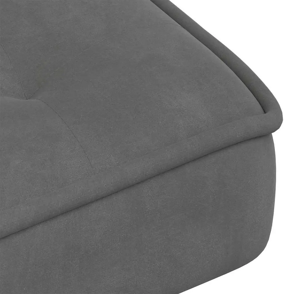 Grey Velvet Chair with Footstool