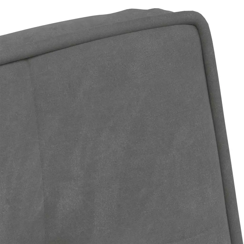 Relaxing Chair with Footrest Grey Velvet Upholstery Lounge Seat Comfort