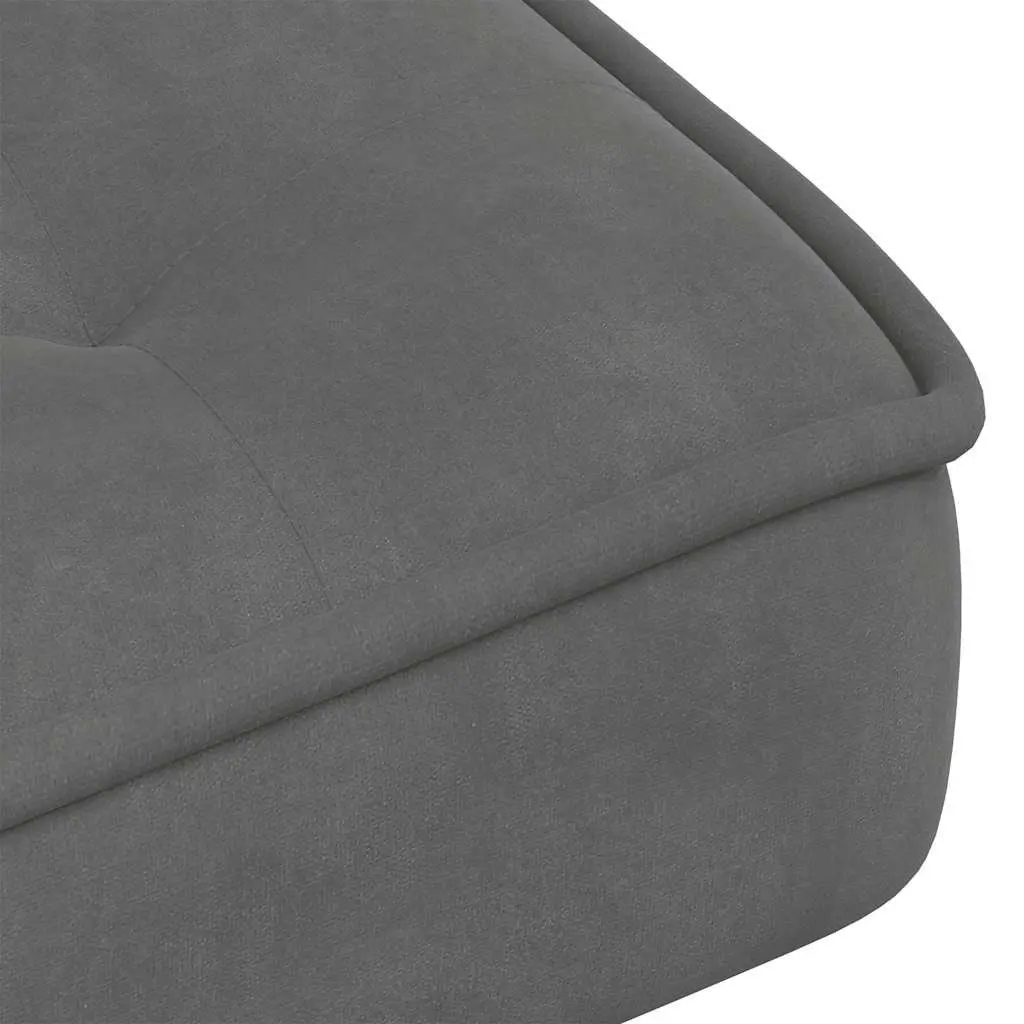 Relaxing Chair with Footrest Grey Velvet Upholstery Lounge Seat Comfort