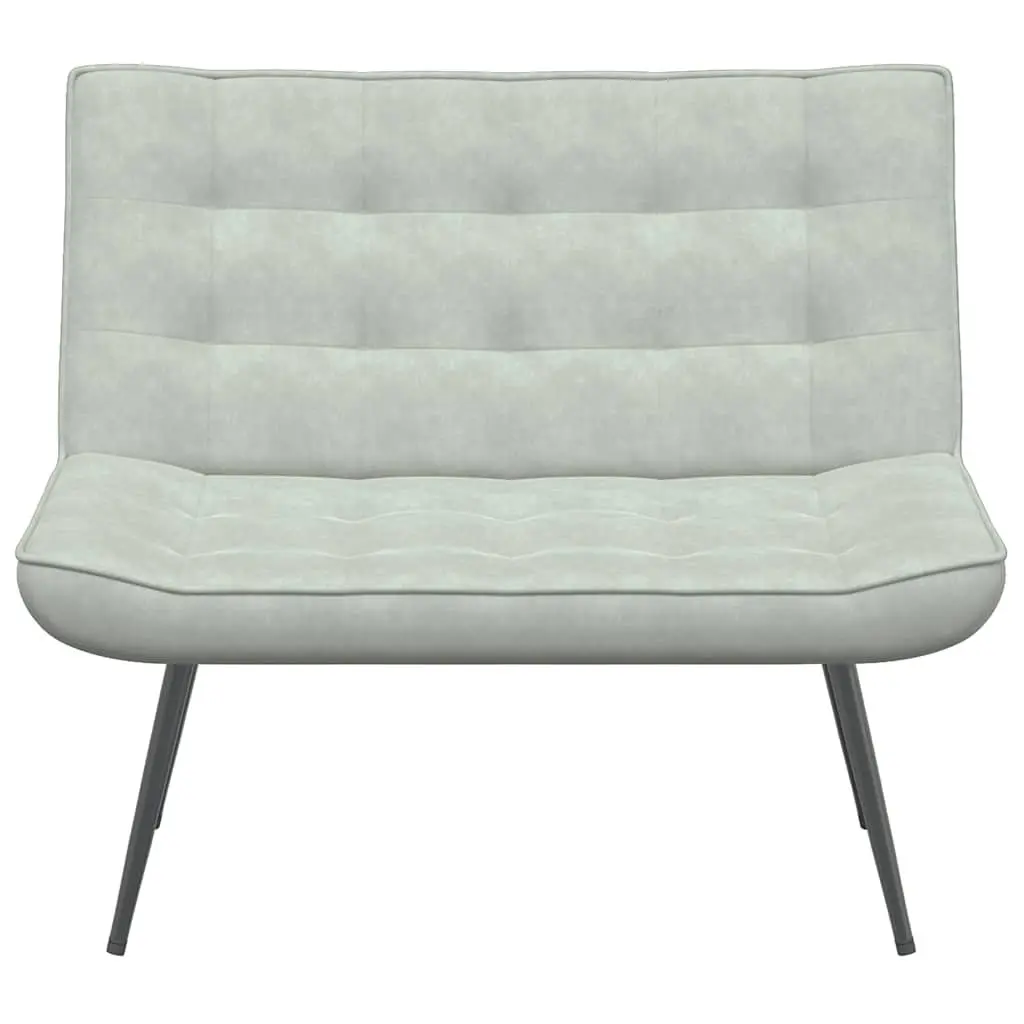 Bench Grey Upholstered Velvet Seat Backrest Living Room Bedroom Furniture 110cm