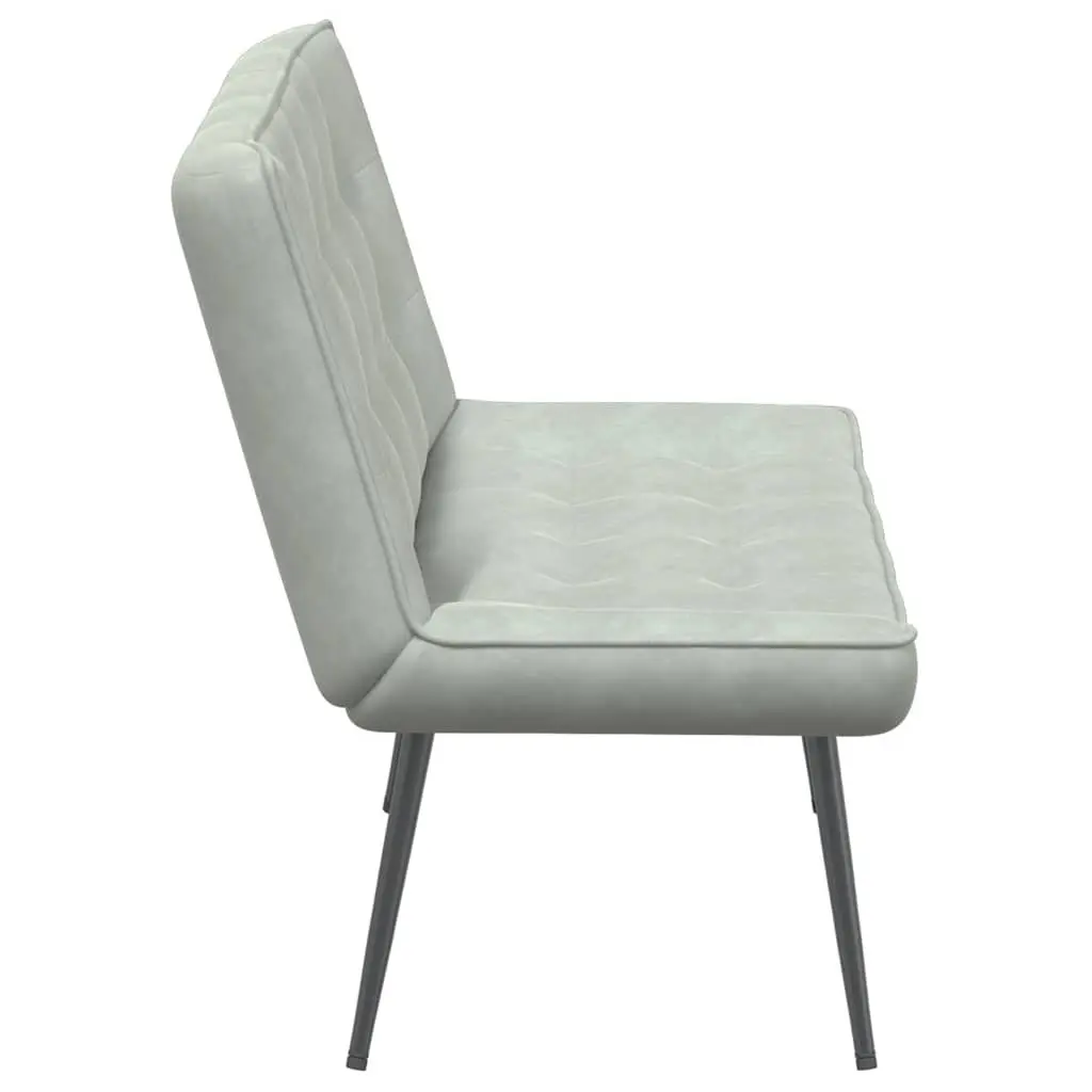 Bench Grey Upholstered Velvet Seat Backrest Living Room Bedroom Furniture 110cm