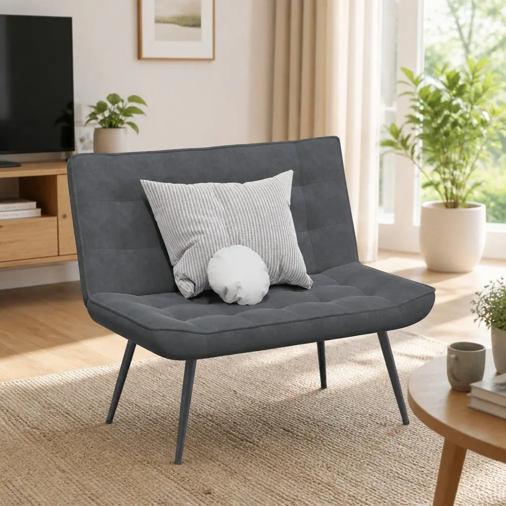 Grey Velvet Bench Seat Upholstered Indoor Living Room Furniture with Backrest 110 x 74 x 84 cm