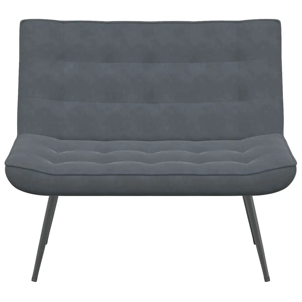 Grey Velvet Bench Seat Upholstered Indoor Living Room Furniture with Backrest 110 x 74 x 84 cm