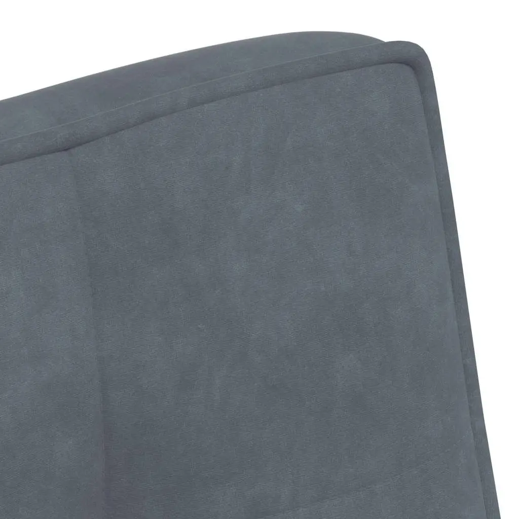 Grey Velvet Bench Seat Upholstered Indoor Living Room Furniture with Backrest 110 x 74 x 84 cm