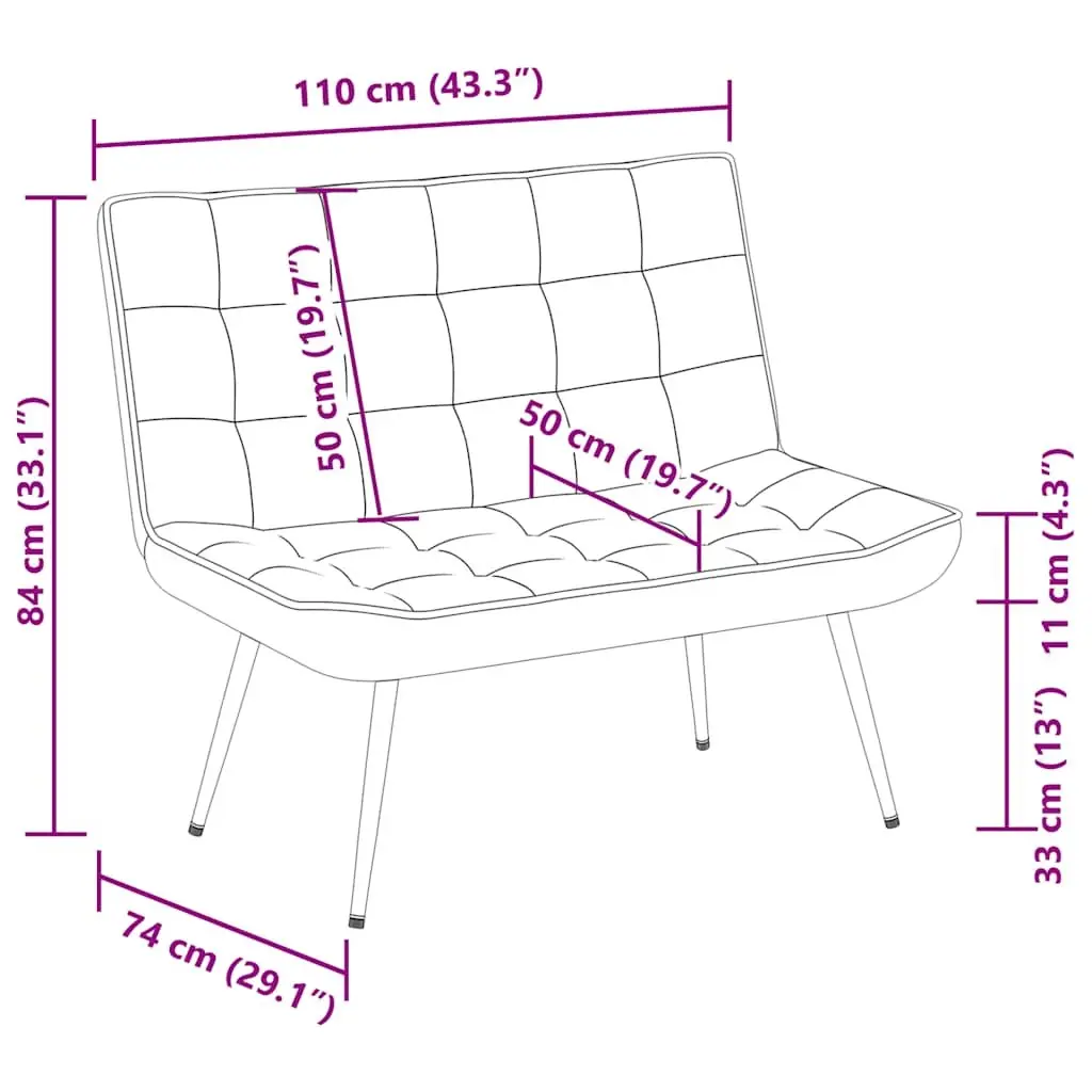 Grey Velvet Bench Seat Upholstered Indoor Living Room Furniture with Backrest 110 x 74 x 84 cm