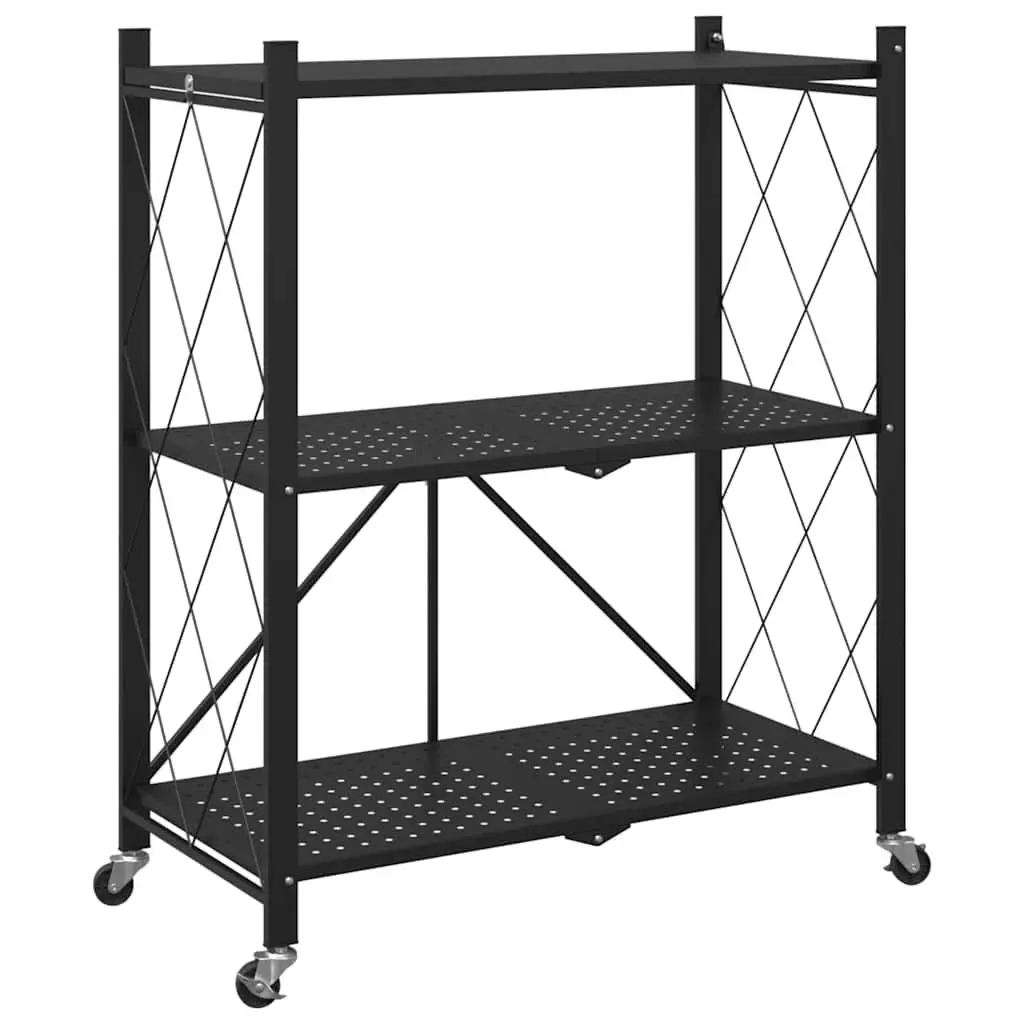 Blue Storage Shelf on Wheels for Easy Organization 71x34x88cm