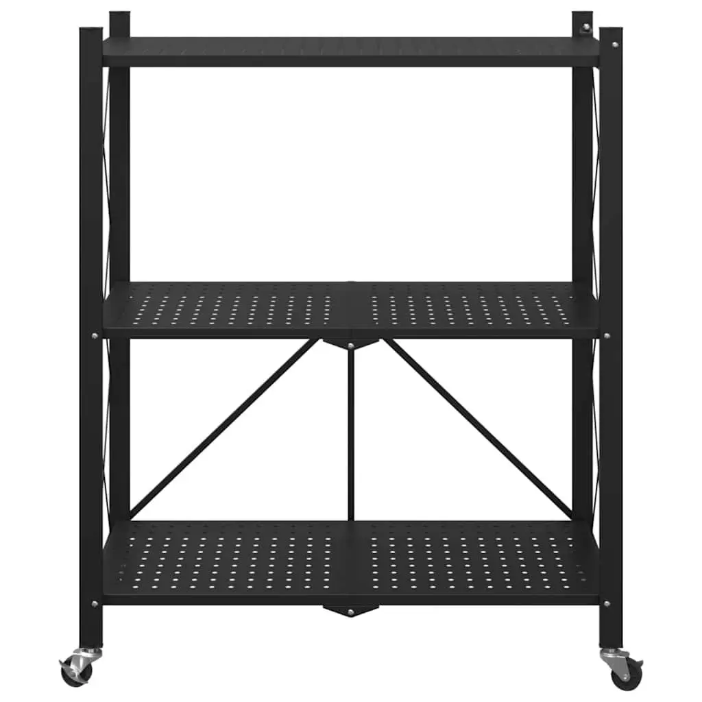 Blue Storage Shelf on Wheels for Easy Organization 71x34x88cm