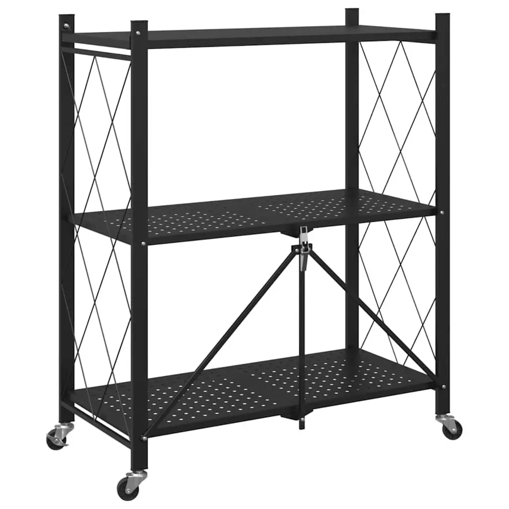Blue Storage Shelf on Wheels for Easy Organization 71x34x88cm