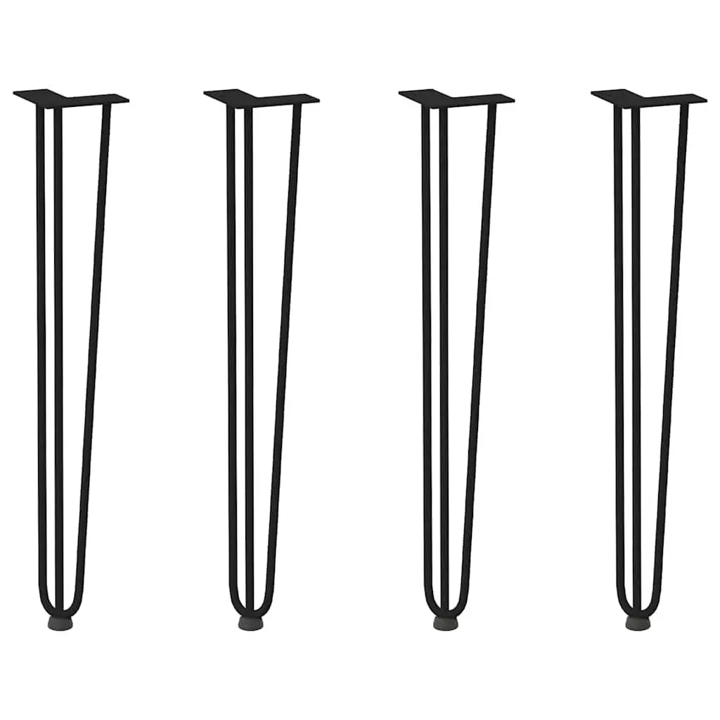 Hairpin Table Legs Adjustable Black Steel 72cm Set 4 Pieces