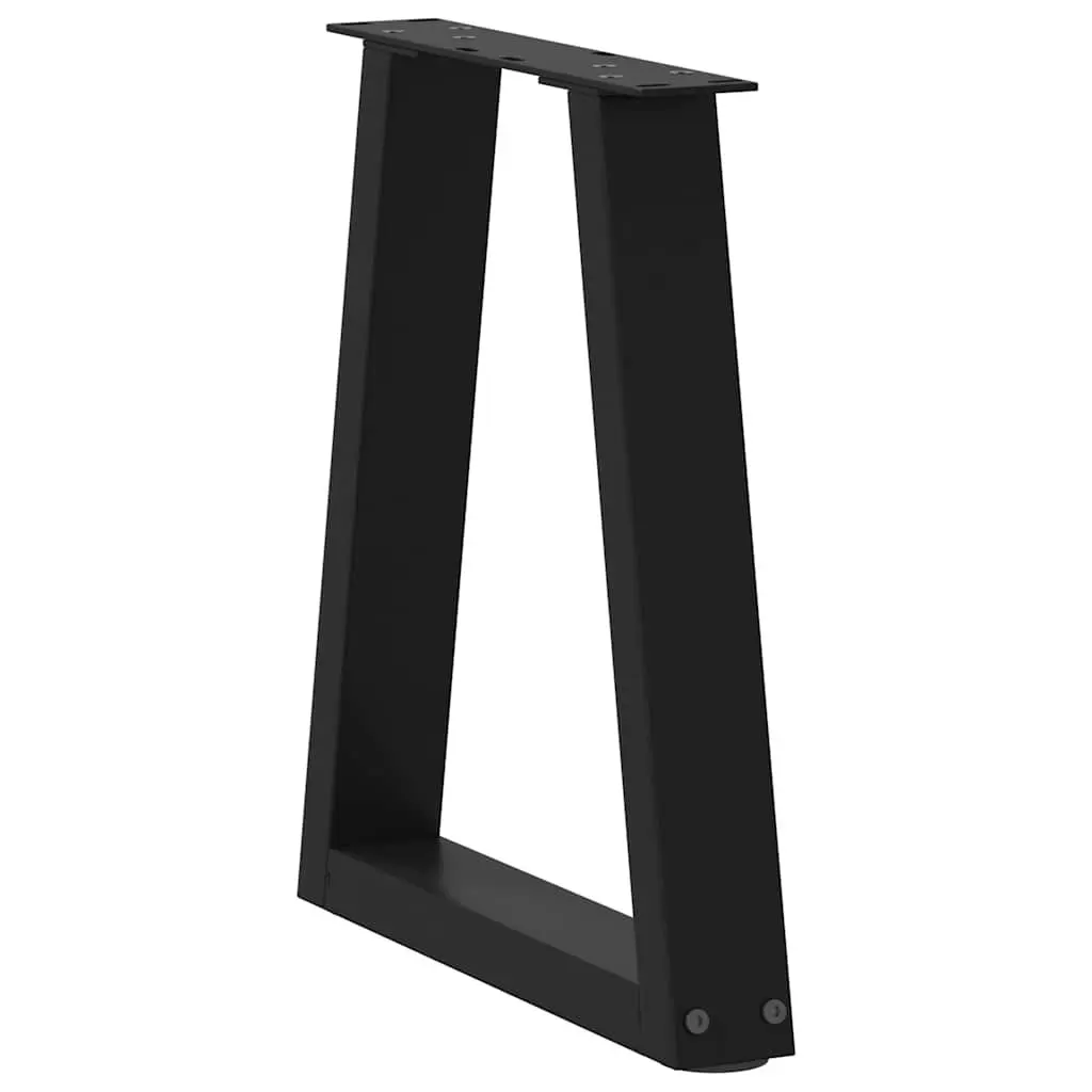Coffee Table Legs Modern V-Shape Black Steel Pair 38x42-43.3cm