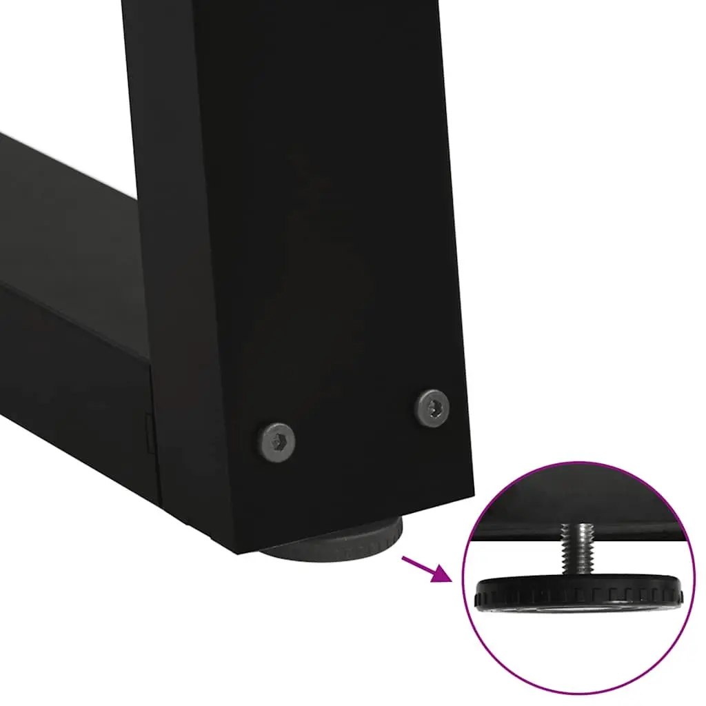 Coffee Table Legs Modern V-Shape Black Steel Pair 38x42-43.3cm