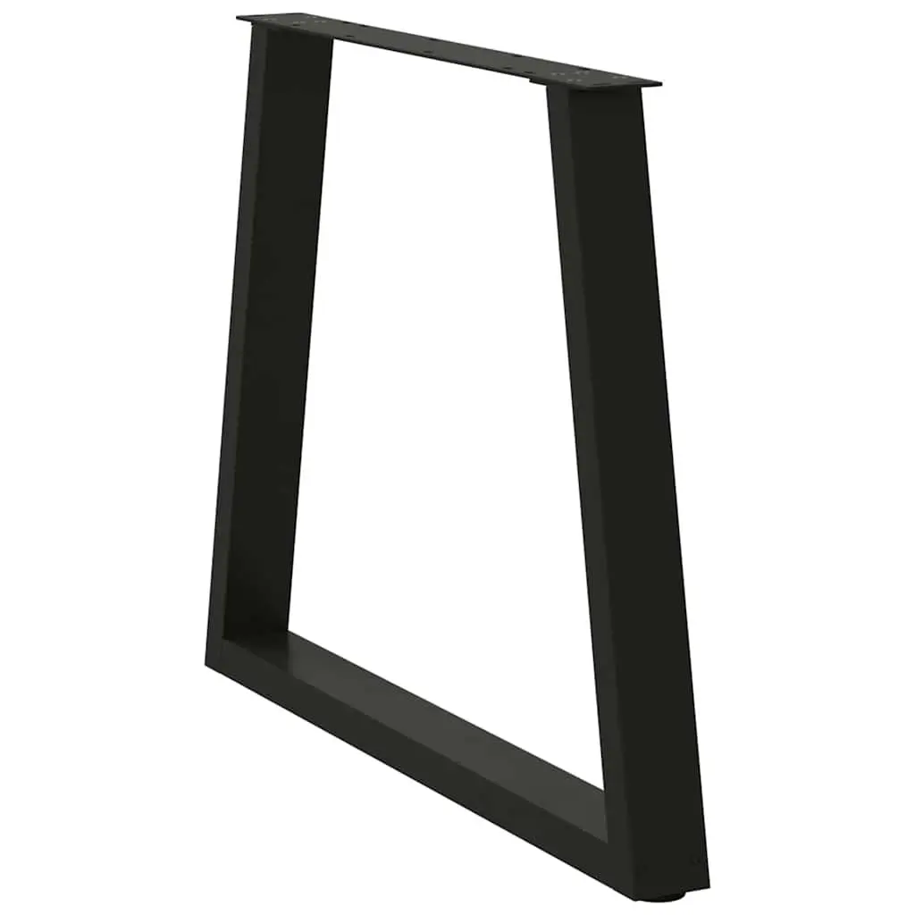 Dining Table Legs V-Shape Steel Black 70x72-73.3cm Adjustable Levellers 2pcs