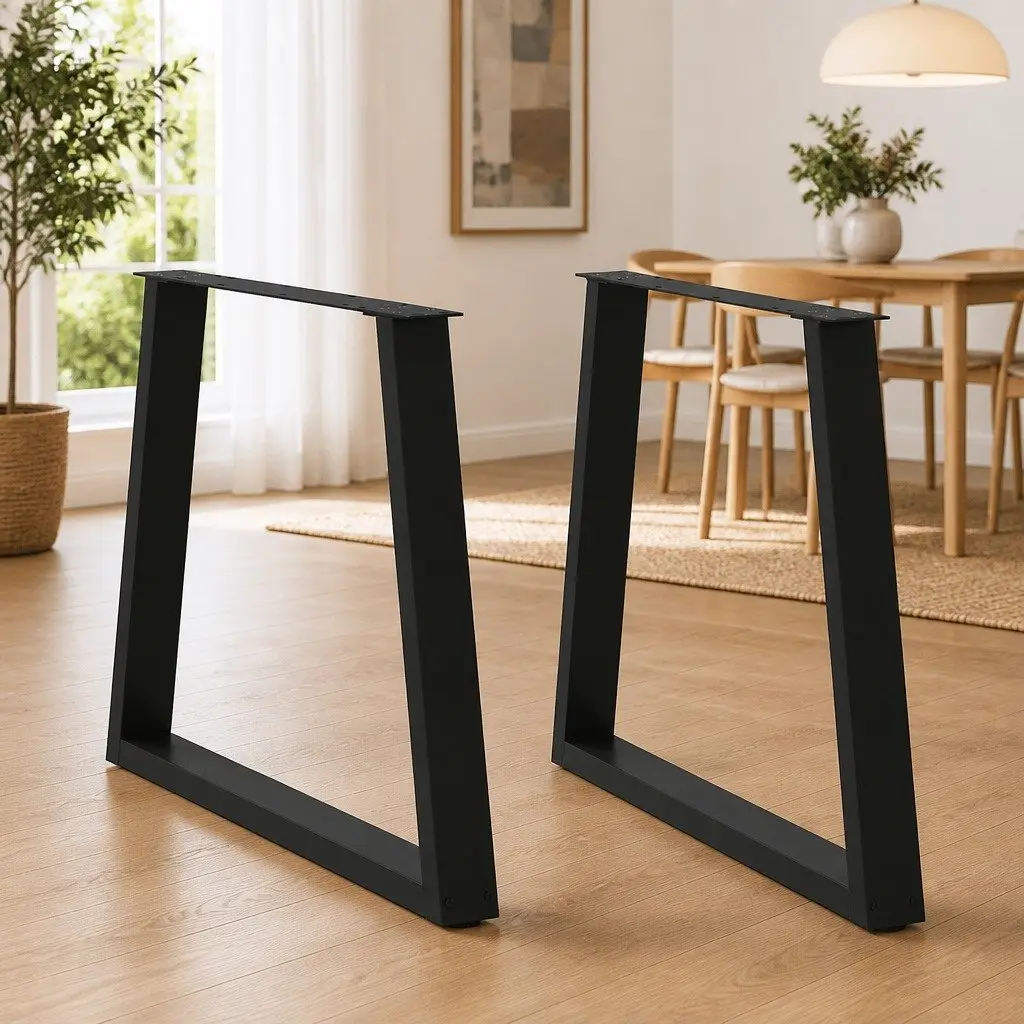 Dining Table Legs V-Shape Black 80x72-73.3cm Steel Adjustable