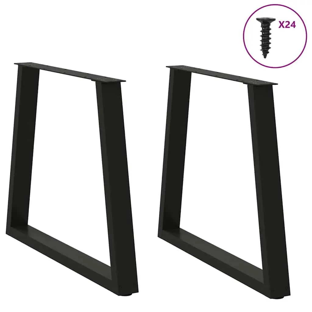 Dining Table Legs V-Shape Black 80x72-73.3cm Steel Adjustable
