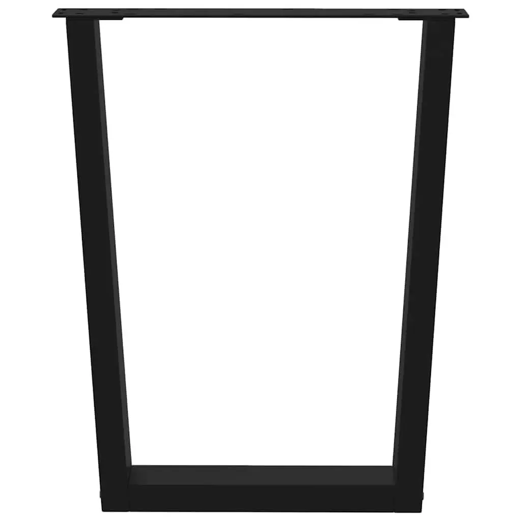 V-Shape Dining Table Legs Steel Pair Black 60x72-73.3cm Modern Design Adjustable