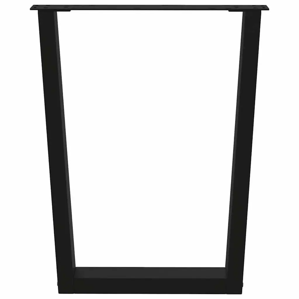 V Shaped Adjustable Dining Table Legs Black Steel Support Frame Set of 2