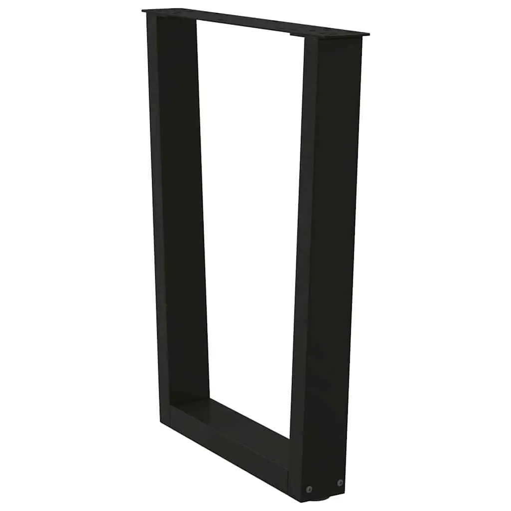 V Shaped Adjustable Dining Table Legs Black Steel Support Frame Set of 2