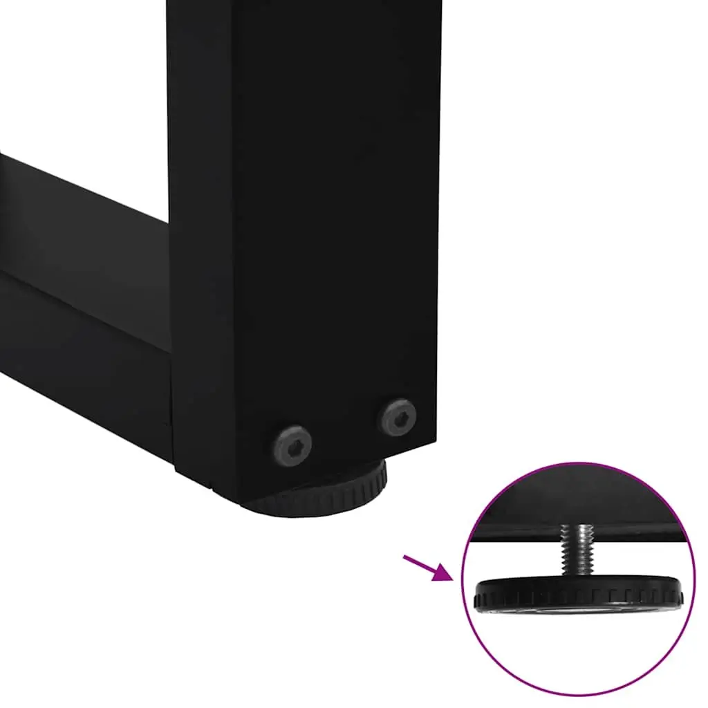 V Shaped Adjustable Dining Table Legs Black Steel Support Frame Set of 2