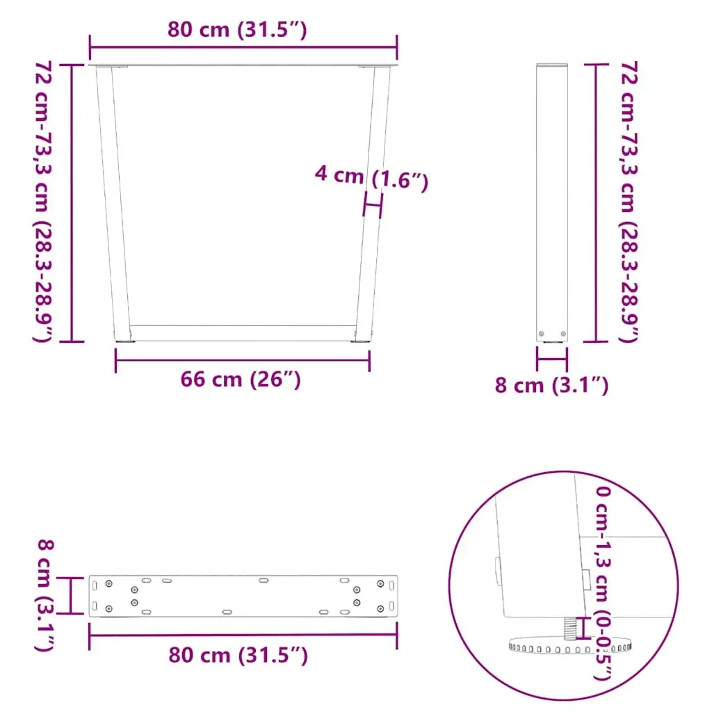 V-Shape Dining Table Legs for Easy Assembly