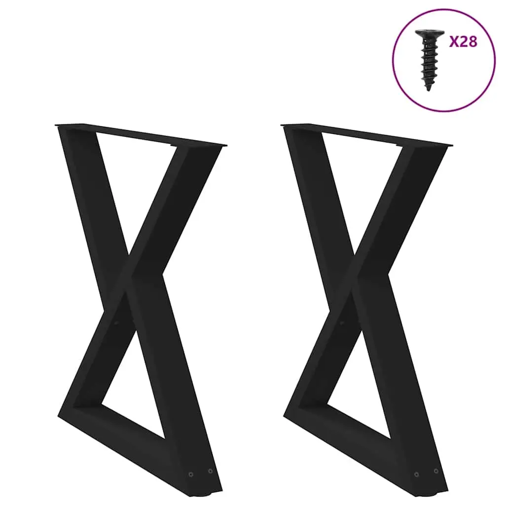 Dining Table Legs 2 pcs Black 70x72-73.3cm Steel with Adjustable Feet Levellers