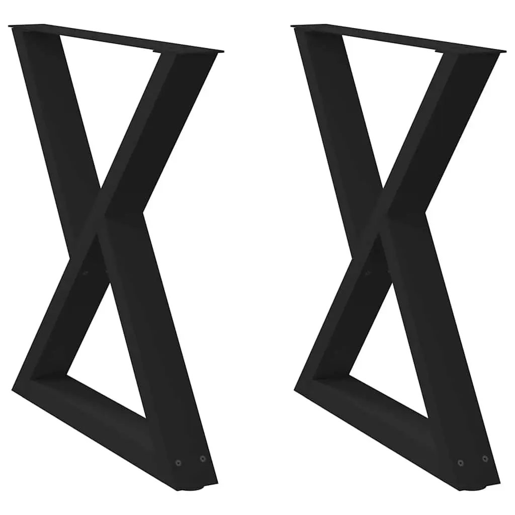 Dining Table Legs 2 pcs Black 70x72-73.3cm Steel with Adjustable Feet Levellers