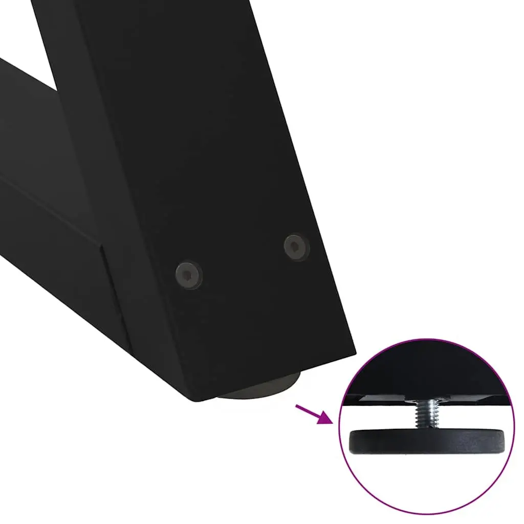 Dining Table Legs 2 pcs Black 70x72-73.3cm Steel with Adjustable Feet Levellers