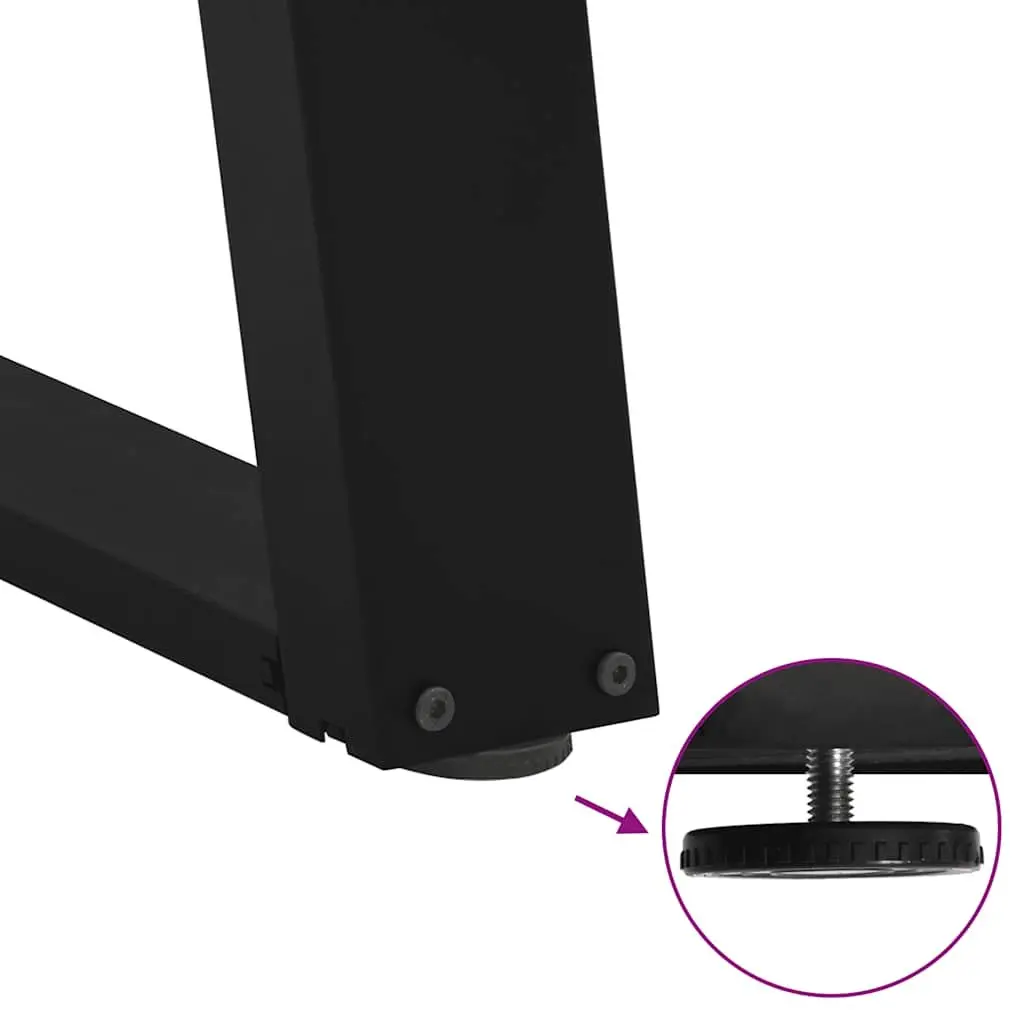 Dining Table Legs U-Shaped Black Steel 70x72-73cm Adjustable Levelers 2 pcs