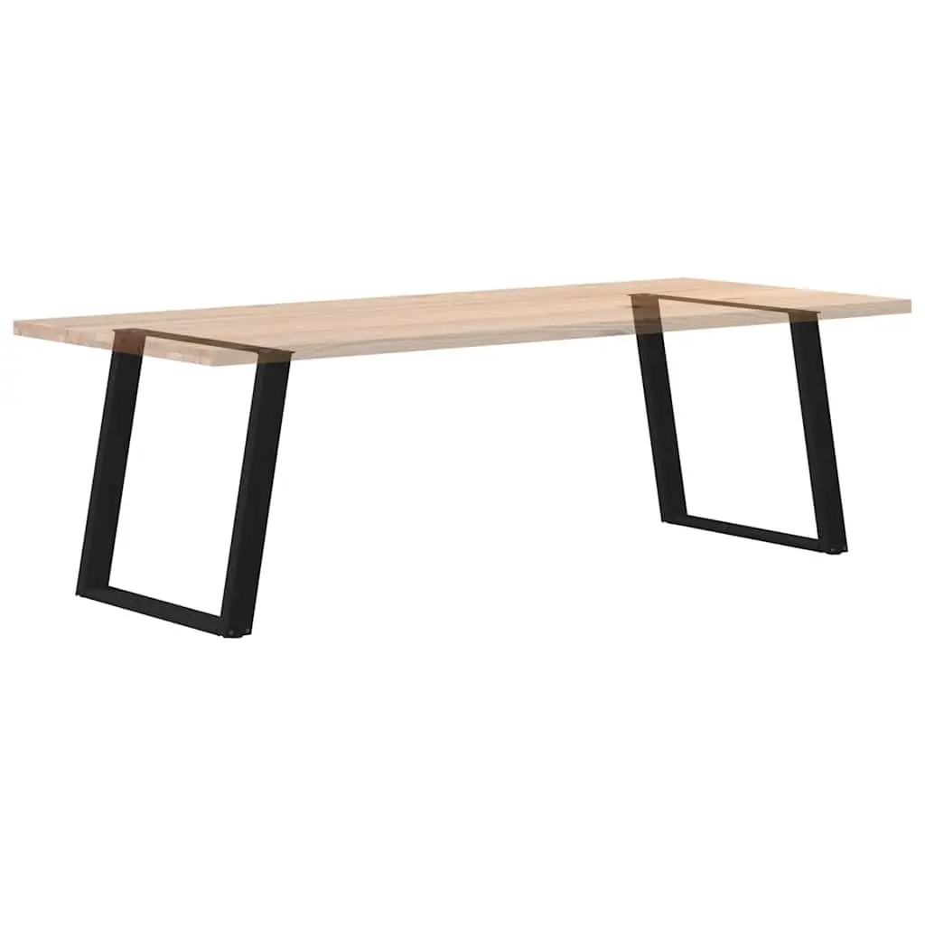 Dining Table Legs U-Shaped Black Steel 70x72-73cm Adjustable Levelers 2 pcs
