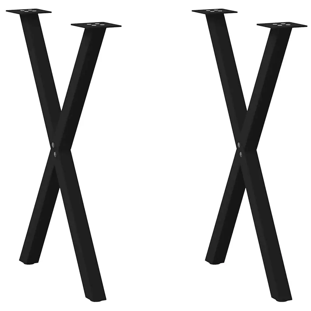 Dining Table Legs X-Shaped 2 pcs Black 57x72cm Steel Support Frame Set