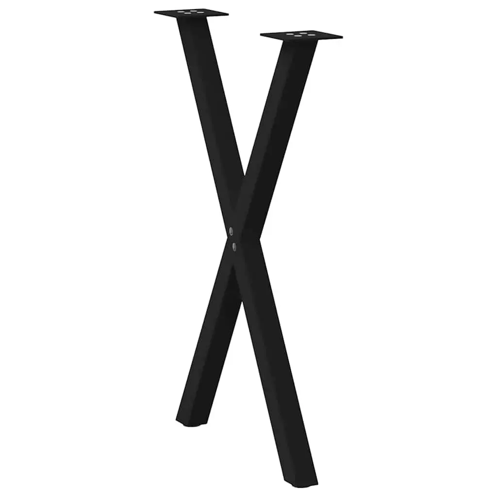 Dining Table Legs X-Shaped 2 pcs Black 57x72cm Steel Support Frame Set