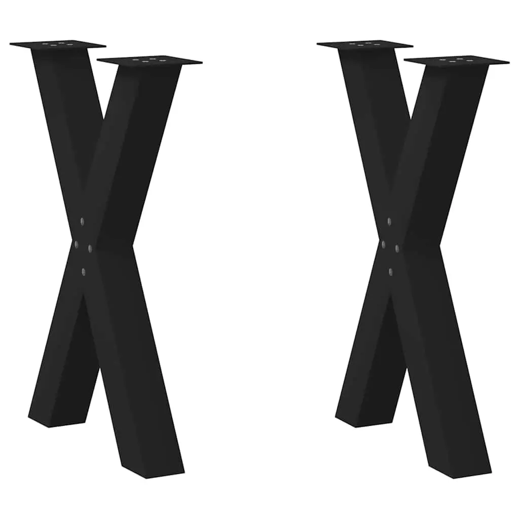 Dining Table Legs X-Shaped Black 60x72cm Steel