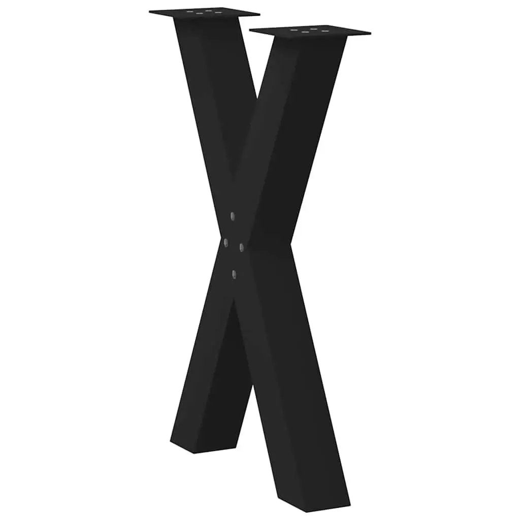 Dining Table Legs X-Shaped Black 60x72cm Steel