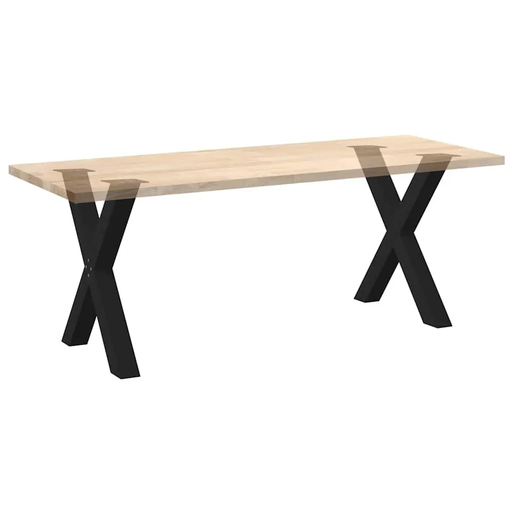 X-Shaped Dining Table Legs Steel Black Support 70cm Height 2 Pieces Furniture