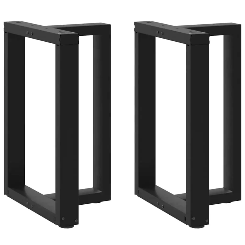 Dining Table Legs T-Shaped Black Steel Adjustable 2pcs