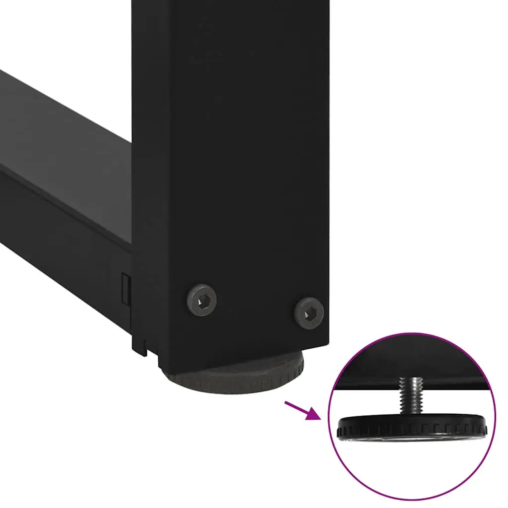 Dining Table Legs T-Shaped Black Steel Adjustable 2pcs